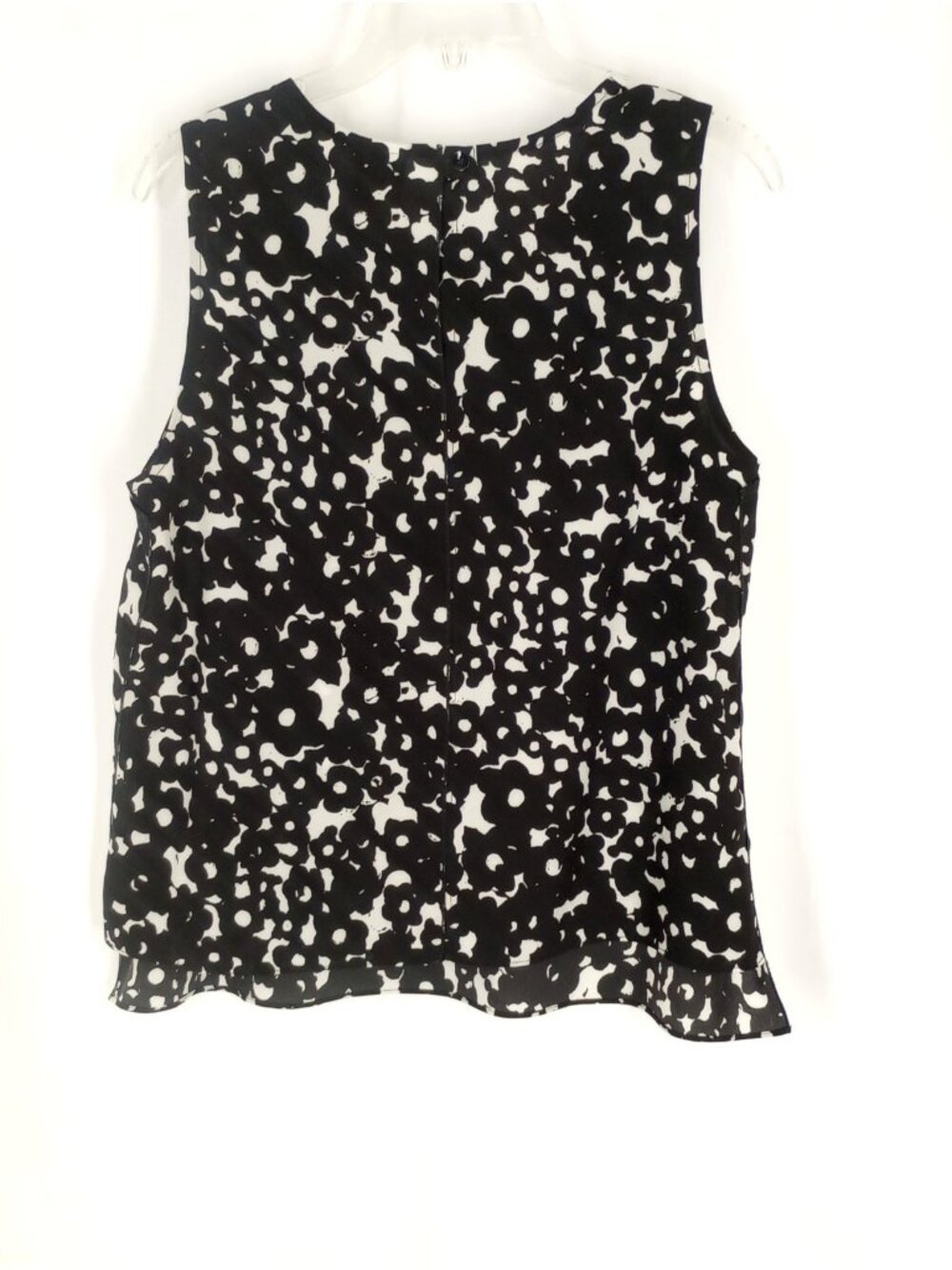 CAbi Dixon Tank Top M Black White Floral Sleeveless Blouse Business Casual 5353